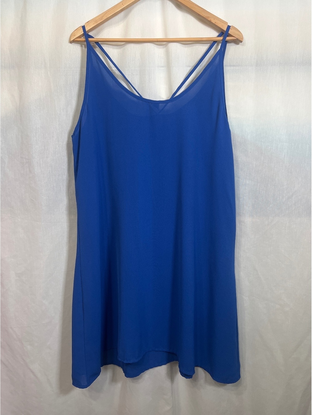 Royal Blue Strappy Cami Mini Dress Summer Women's 1XL